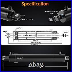 Universal Heavy Duty Log Splitter Hydraulic Cylinder 4x24 Stroke, Double Acting