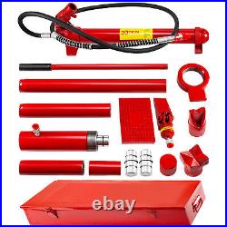 VEVOR 10 Ton Hydraulic Jack Air Pump Kit - Porta Power Lift Ram With Spreader & Toolbox