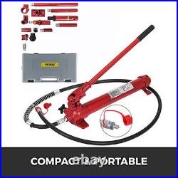 VEVOR 10 Ton Porta Power Hydraulic Jack Body Frame Repair Kit 2m Hose Lift Ram