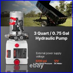 VEVOR 3 Quart Hydraulic Power Unit DC 12V Double Acting Hydraulic Pump