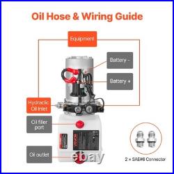 VEVOR 3 Quart Hydraulic Power Unit DC 12V Double Acting Hydraulic Pump