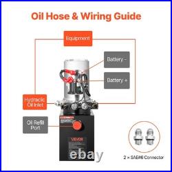 VEVOR 4 Quart Hydraulic Power Unit DC 12V Double Acting Hydraulic Pump Black VEVOR 4 Quart Hydraulic Power Unit DC 12V Double Acting Hydraulic Pump Black