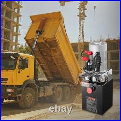 VEVOR 4 Quart Hydraulic Power Unit DC 12V Double Acting Hydraulic Pump Black VEVOR 4 Quart Hydraulic Power Unit DC 12V Double Acting Hydraulic Pump Black