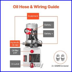 VEVOR 4 Quart Hydraulic Power Unit DC 12V Double Acting Hydraulic Pump White