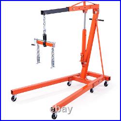 VEVOR Hydraulic Engine Hoist with Lever, 2 Ton/4400 LBS Heavy-duty Cherry Picker