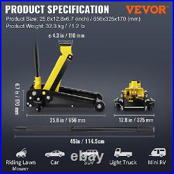 VEVOR Low Profile Floor Jack 3 Ton Heavy-duty Steel Single Piston Hydraulic Pump