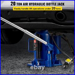 Vevorbrand Air Hydraulic Bottle Jack 20 Ton Bottle Jack Blue Air Jack Heavy Duty
