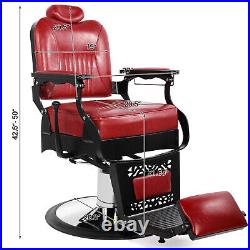 Vintage All Purpose Recline Barber Chair HeavyDuty Hydraulic SalonBeauty Styling