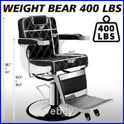 Vintage Barber Chair Heavy Duty Hydraulic Recline Salon Chair Classic Chairs