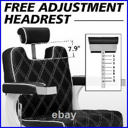 Vintage Barber Chair Heavy Duty Hydraulic Recline Salon Chair Classic Chairs