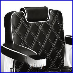 Vintage Barber Chair Heavy Duty Hydraulic Recline Salon Chair Classic Chairs