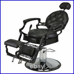 Vintage Barber Chair Heavy Duty Metal Adjustable Hydraulic Styling Equipment