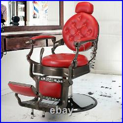 Vintage Barber Chair Heavy Duty Metal All Purpose Hydraulic Recline StylingChair