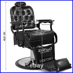 Vintage Black All Purpose Heavy Duty Hydraulic Recliner Barber Chair SalonBeauty