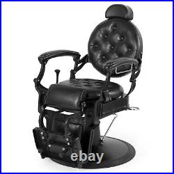 Vintage Black Heavy Duty Barber Chair Hydraulic Recline All Purpose Salon Beauty