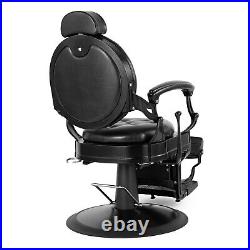 Vintage Black Heavy Duty Barber Chair Hydraulic Recline All Purpose Salon Beauty
