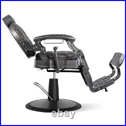 Vintage Gray Heavy Duty Hydraulic Barber Chair All Purpose Salon Beauty Stylings