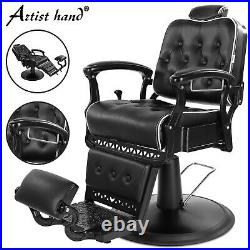 Vintage HeavyDuty Recline Hydraulic Barber Chair All Purpose Salon BeautyStyling
