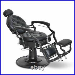 Vintage Heavy Duty Barber Chair Recline Beauty Salon Station All Purpose Black