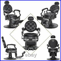 Vintage Heavy Duty Barber Chair Recline Beauty Salon Station All Purpose Black
