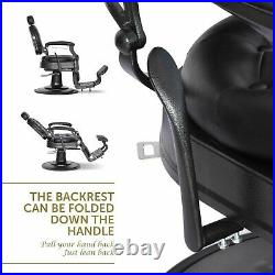 Vintage Heavy Duty Barber Chair Recline Beauty Salon Station All Purpose Black