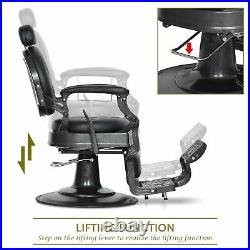 Vintage Heavy Duty Barber Chair Recline Beauty Salon Station All Purpose Black