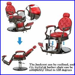 Vintage Heavy Duty Hydraulic Barber Chair, Adjustable Beauty Salon Spa Chair