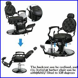 Vintage Heavy Duty Hydraulic Barber Chair Recline All Purpose Beauty Salon Chair