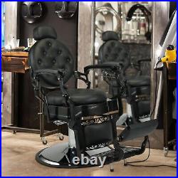 Vintage Heavy Duty Hydraulic Barber Chair Recline All Purpose Beauty Salon Chair