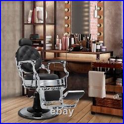Vintage Heavy Duty Hydraulic Barber Chair, Recline Beauty Salon Styling Equipment