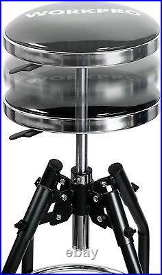 WORKPRO Heavy Duty Adjustable Hydraulic Shop Stool, Black