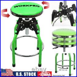 WORKPRO Heavy Duty Adjustable Hydraulic Shop Stool Green Swivel Rotate Chair US