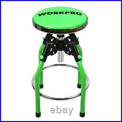 WORKPRO Heavy Duty Adjustable Hydraulic Shop Stool Green Swivel Rotate Chair US