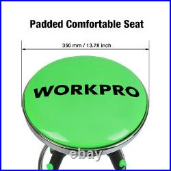 WORKPRO Heavy Duty Adjustable Hydraulic Shop Stool Green Swivel Rotate Chair US