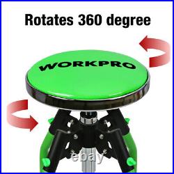 WORKPRO Heavy Duty Adjustable Hydraulic Shop Stool Green Swivel Rotate Chair US