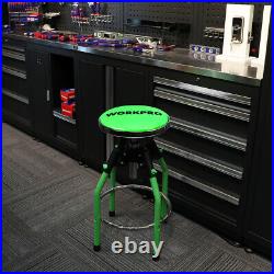 WORKPRO Heavy Duty Adjustable Hydraulic Shop Stool Green Swivel Rotate Chair US