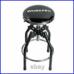 WORKPRO Heavy Duty Adjustable Hydraulic Stool Black