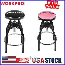 WORKPRO Heavy Duty Swivel Bar Stool Work Seat Hydraulic Shop Stool Black/Pink US