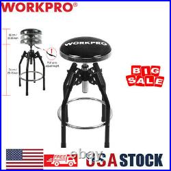 WORKPRO Swivel Rolling Chair Black Heavy Duty Adjustable Hydraulic Shop Stool US