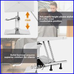 White Heavy Duty Hydraulic Barber Chair Hair Stylist Salon Beauty