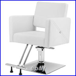 White Heavy Duty Hydraulic Barber Chair Hair Stylist Salon Beauty