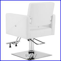 White Heavy Duty Hydraulic Barber Chair Hair Stylist Salon Beauty