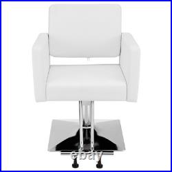 White Heavy Duty Hydraulic Barber Chair Hair Stylist Salon Beauty