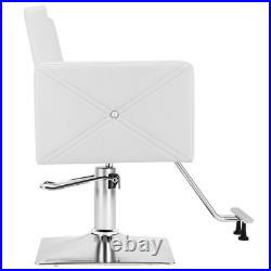 White Heavy Duty Hydraulic Barber Chair Hair Stylist Salon Beauty