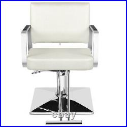 White Hydraulic Barber Chair Salon Pub Heavy Duty 360 Swivel WithFree Back Cover