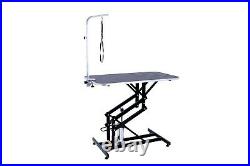 Z-Lift Hydraulic Pet Grooming Table WithAdjustable Arm Noose for Dog and Cat Black