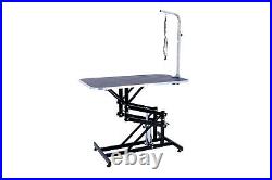 Z-Lift Hydraulic Pet Grooming Table WithAdjustable Arm Noose for Dog and Cat Black